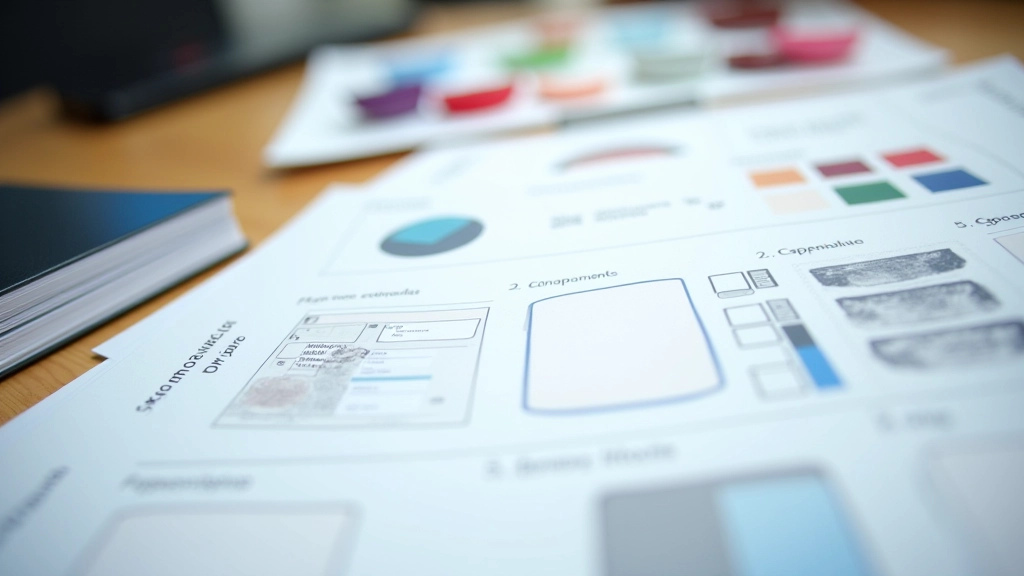 Maquettes de grille responsive et échantillons de conception sur le bureau du concepteur