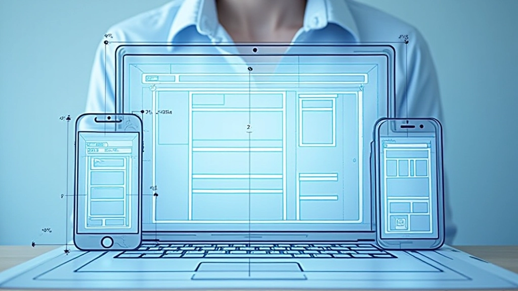 Grille de mise en page montrant des colonnes avec pourcentages fluides s'ajustant sur différentes tailles d'écran avec des points de rupture clairement marqués