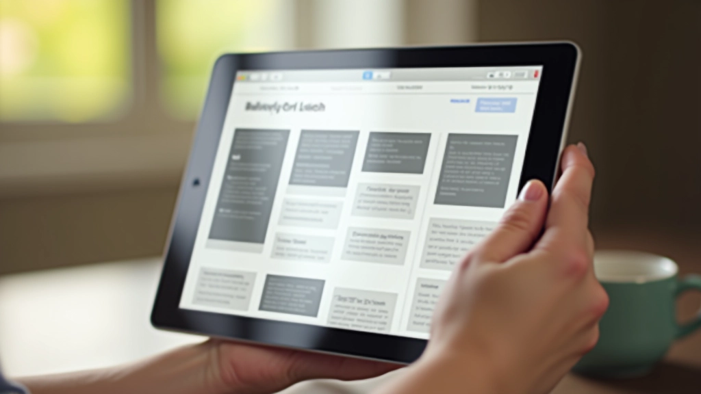 Tablette affichant la même mise en page avec colonnes réarrangées pour mobile